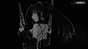 Kurumi Tokisaki from Date A Live in Dark Gothic Outfit Holding Dual Pistols HD wallpaper