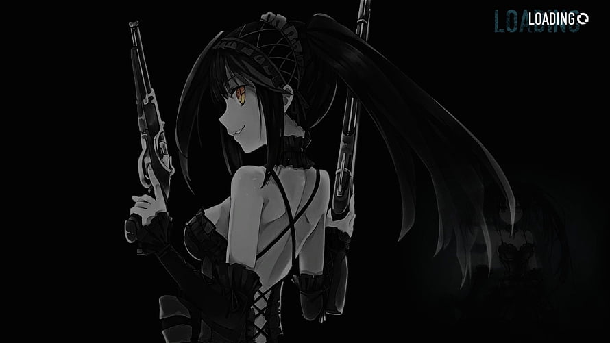 Kurumi Tokisaki from Date A Live in Dark Gothic Outfit Holding Dual Pistols HD wallpaper