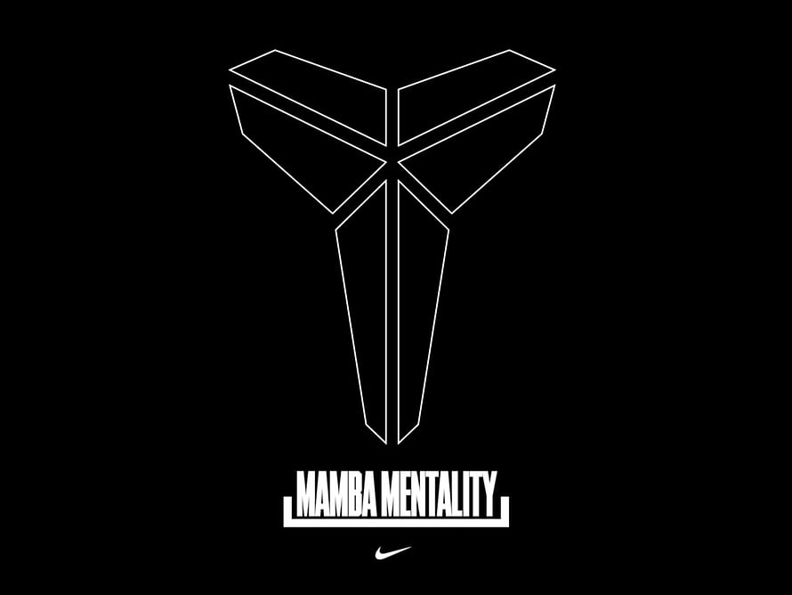 Mamba Mentality Kobe Bryant Nike Logo Minimalist Black and White Design HD wallpaper