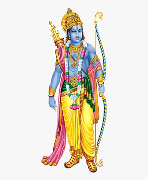 Lord Rama Hindu Deity Illustration with Bow and Arrow HD phone wallpaper