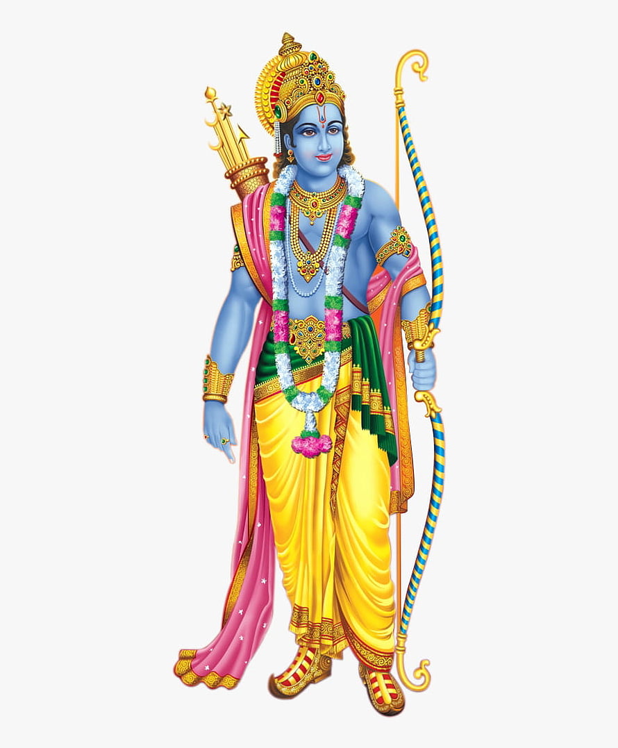 Lord Rama Hindu Deity Illustration with Bow and Arrow HD phone wallpaper