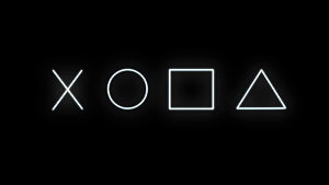 PlayStation Controller Button Icons Glowing on Black Background HD wallpaper