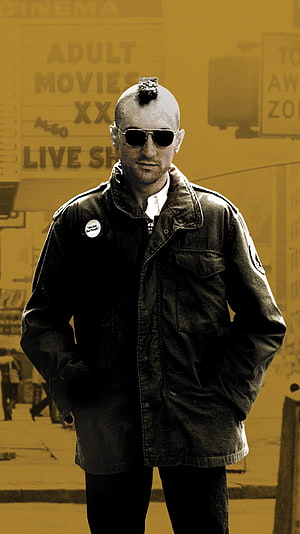 Taxi Driver Movie Poster Featuring Travis Bickle in Iconic Street Scene HD phone wallpaper