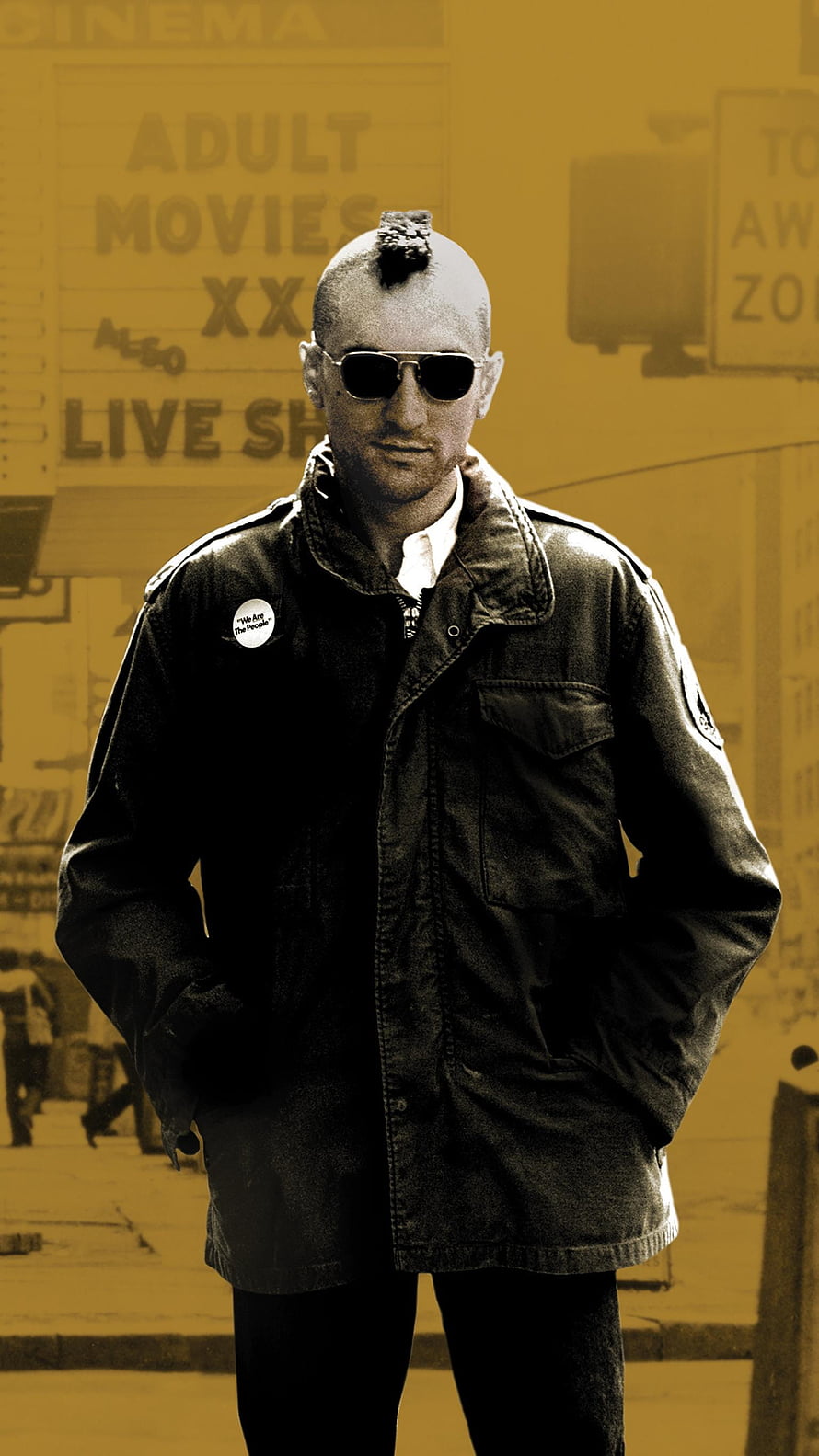 Taxi Driver Movie Poster Featuring Travis Bickle in Iconic Street Scene HD phone wallpaper