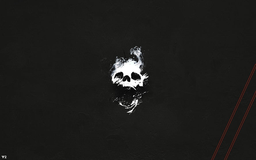 Destiny 2 Minimalist Skull Logo on Dark Textured Background HD wallpaper