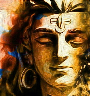 Modern Artistic Portrait of Lord Shiva with Trishul Mark and Serene Expression HD phone wallpaper