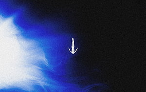 Afterlife Realm Of Consciousness: Ethereal Figure Descending Into Deep Blue Void HD wallpaper