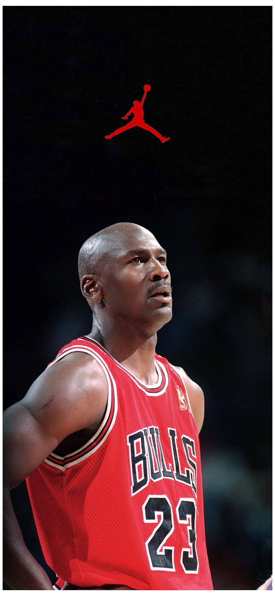 Michael Jordan Chicago Bulls Red Jersey Portrait with Jordan Brand Logo HD phone wallpaper