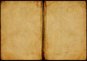 Aged Parchment Manuscript Spread with Central Binding and Vintage Texture HD wallpaper