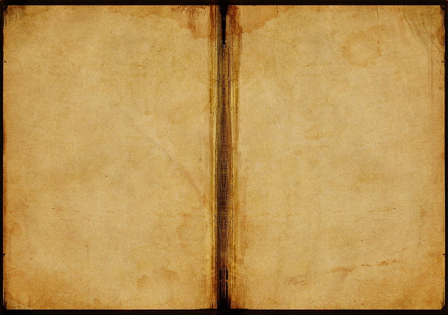 Aged Parchment Manuscript Spread with Central Binding and Vintage Texture HD wallpaper