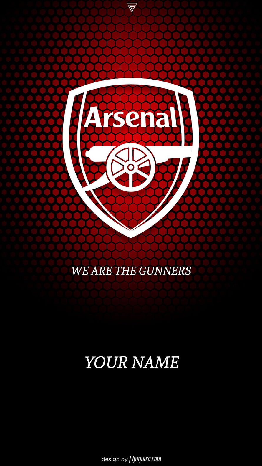 Arsenal FC Gunners Shield Logo on Red Hexagonal Pattern Background HD phone wallpaper