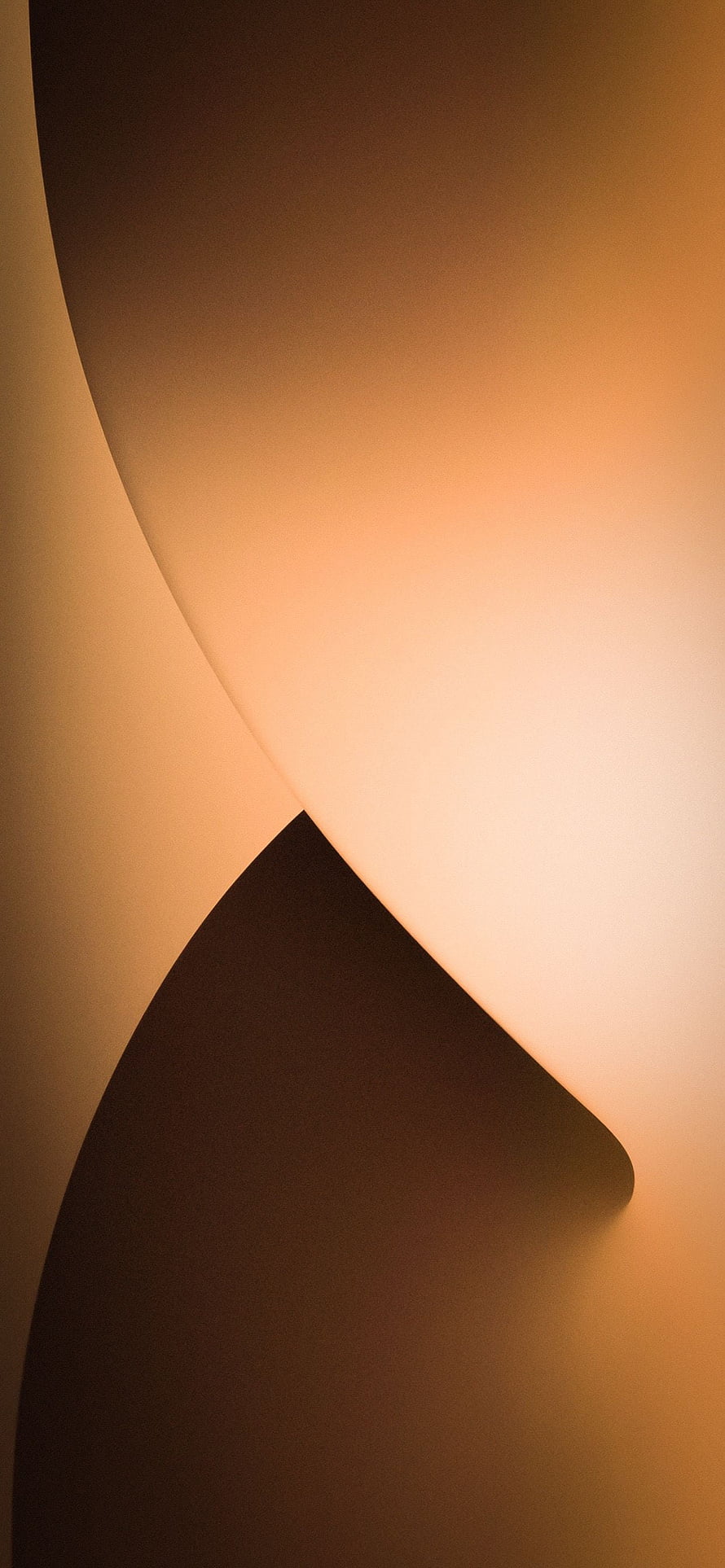 Abstract Minimalist Wallpaper with Warm Amber Gradient and Dark Geometric Shapes HD phone wallpaper