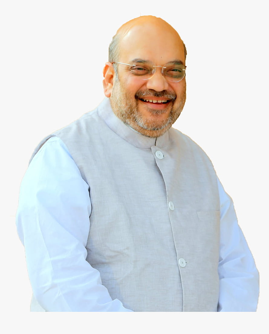 Portrait of Amit Shah Smiling in a Grey Nehru Jacket and White Shirt HD phone wallpaper