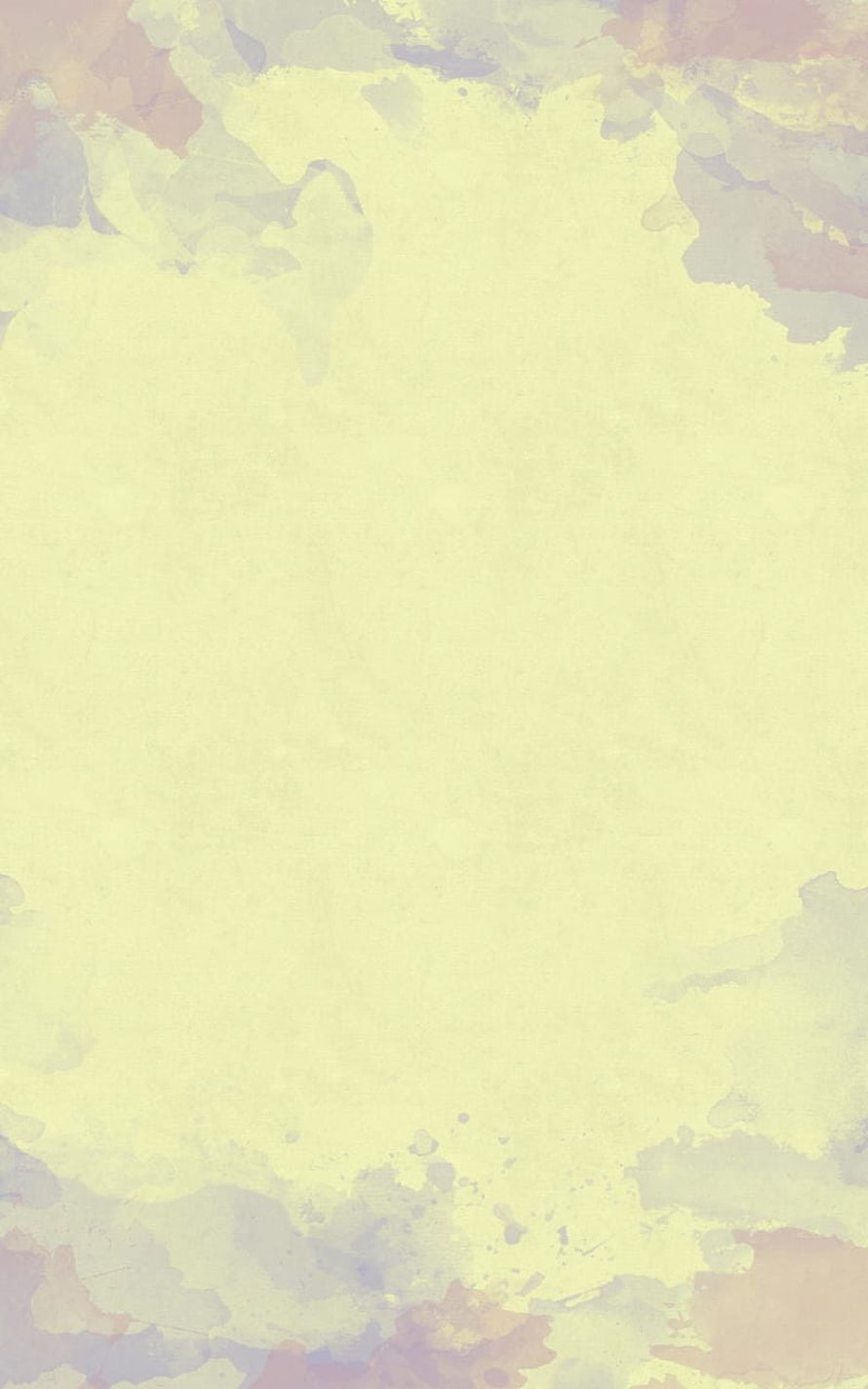 Soft Pastel Watercolor Texture with Pale Yellow Center and Muted Purple Edges HD phone wallpaper