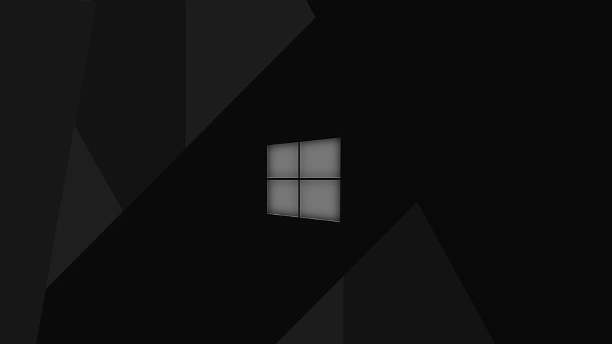 Minimalist Windows 11 Dark Mode Desktop Wallpaper with Geometric Abstract Background HD wallpaper