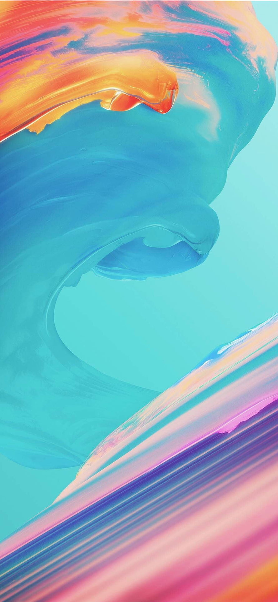 Abstract Fluid Art Wallpaper With Swirling Blue, Orange, And Pink Liquid Shapes HD phone wallpaper