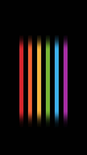 Vertical Rainbow Gradient Bars on Black Background HD phone wallpaper