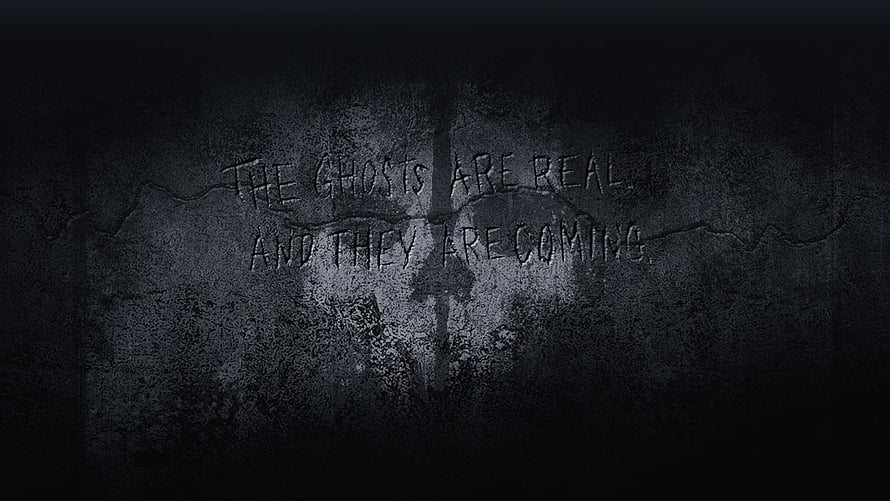 Call of Duty Ghosts Dark Concrete Wall with Creepy Handwritten Warning Text HD wallpaper
