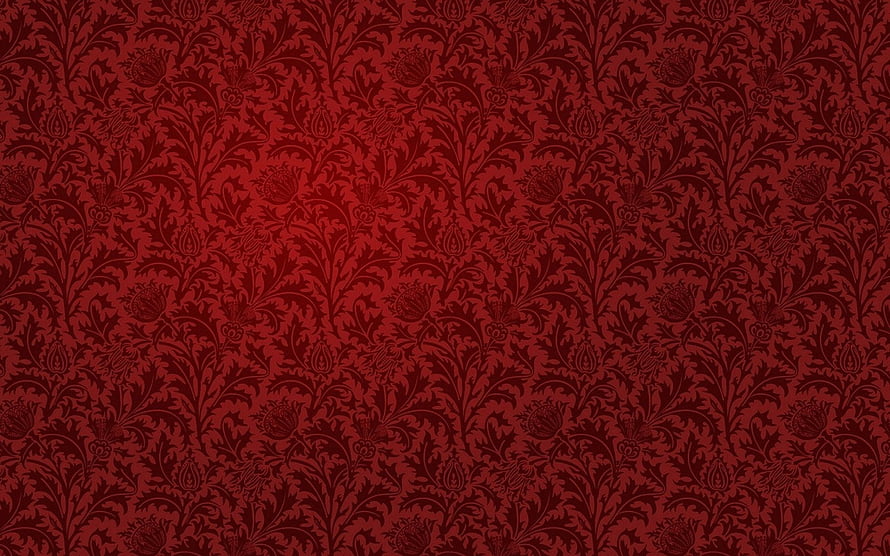 Deep Burgundy Damask Floral Pattern with Ornate Vintage Motifs HD wallpaper