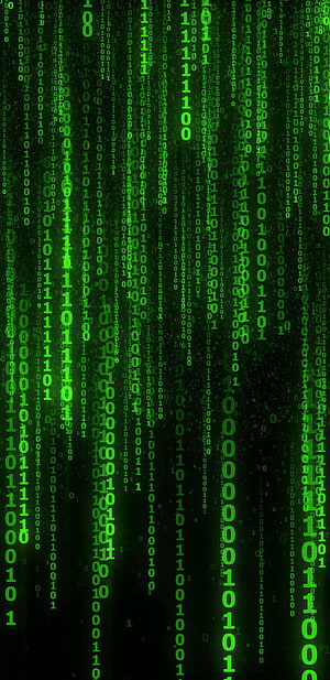 Matrix Digital Rain Binary Code Green Glitch Art Background HD phone wallpaper