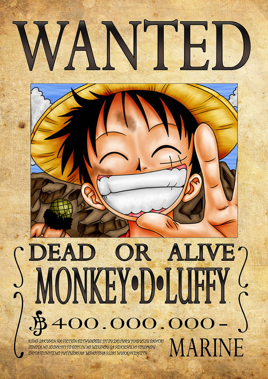 Monkey D. Luffy Wanted Poster Anime Wall Art Print HD phone wallpaper