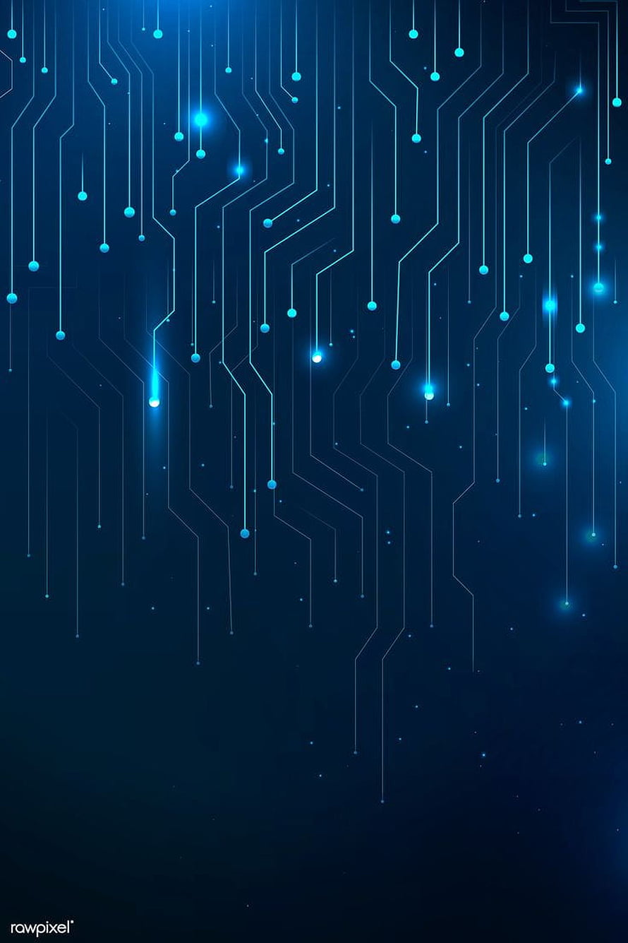 Abstract Blue Circuit Board Technology Background With Glowing Lines HD phone wallpaper