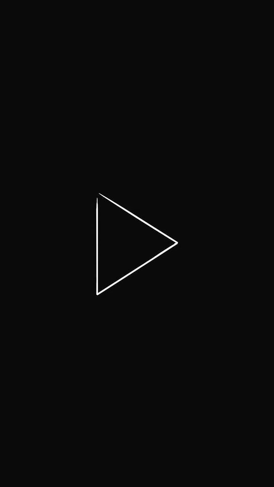 Minimalist White Triangle Outline on Black Background HD phone wallpaper
