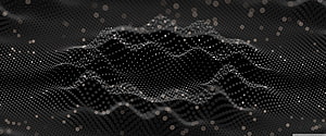 Abstract Digital Wave Pattern With Glowing Particles On Dark Background HD wallpaper