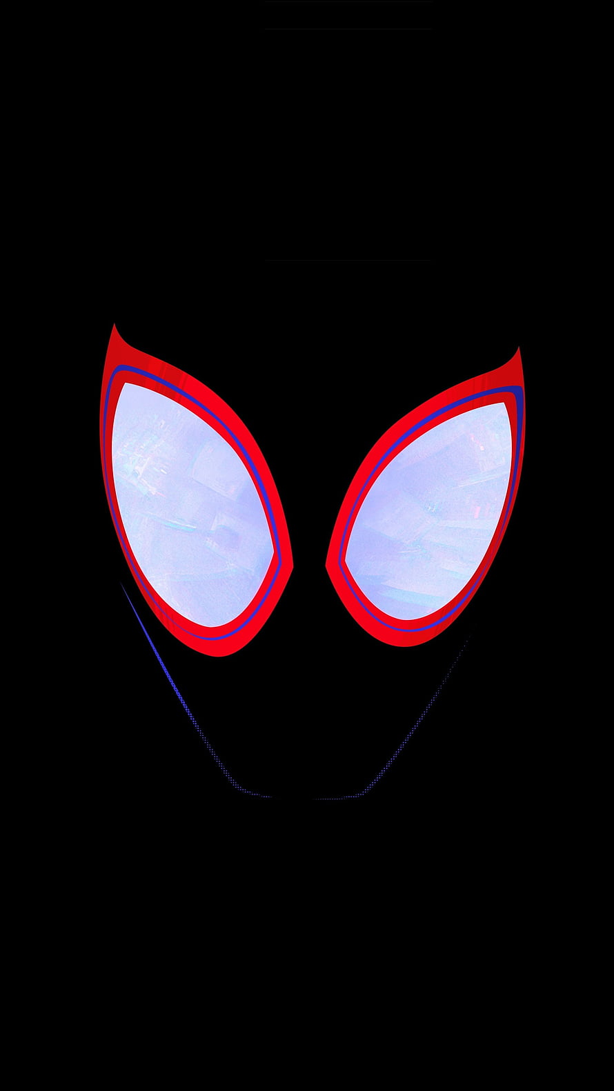 Spider-Man Into The Spider-Verse Minimalist Mask Eyes on Black Background, Face, Dark, Eyes, Spider Man: Into The Spider Verse, Movie, 2160x3840 HD phone wallpaper