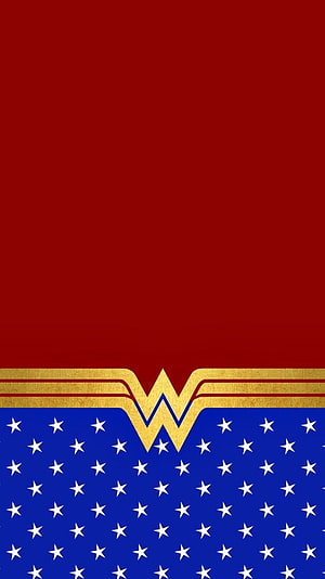 Minimalist Wonder Woman Logo Wallpaper with Red and Blue Star Pattern, Brittani on Wonder Woman. Wonder woman, Apple, Wonder Woman Logo HD phone wallpaper