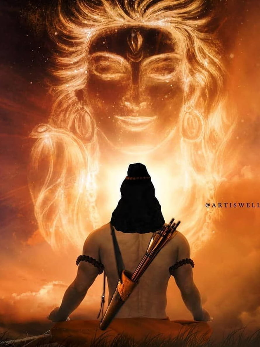 Sri Rama in Meditation Before the Divine Presence of Lord Vishnu HD phone wallpaper