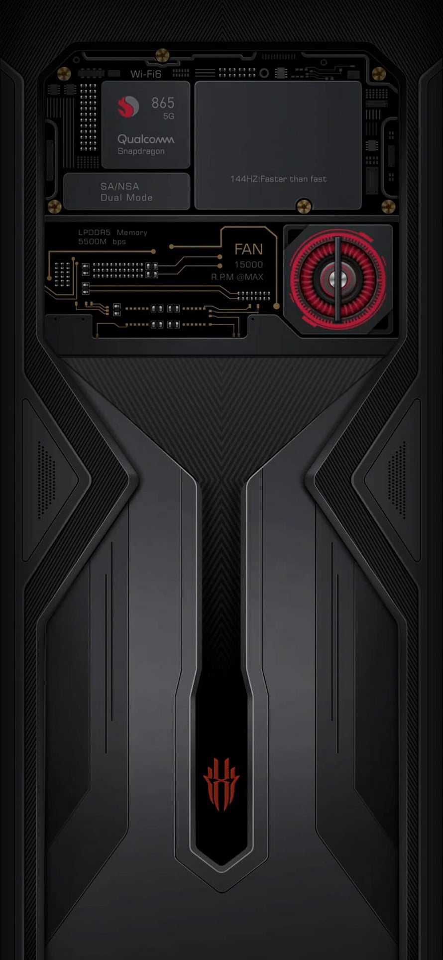 Redmi K40 Gaming Concept Phone with Exposed Circuitry and Cooling Fan HD phone wallpaper