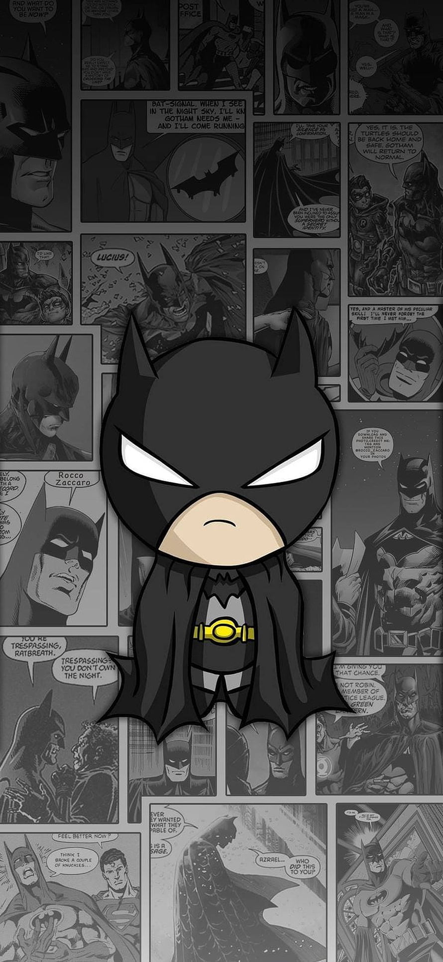 Cute Chibi Batman Character With Comic Book Panels Background, Cute Batman Cartoon, Batman Chibi HD phone wallpaper