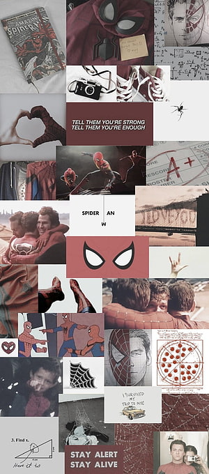 Spider-Man Fan Art Collage Featuring Tom Holland, Comics, and Movie Scenes, Spiderman No Way Home, Spider-Man, No Way Home HD phone wallpaper
