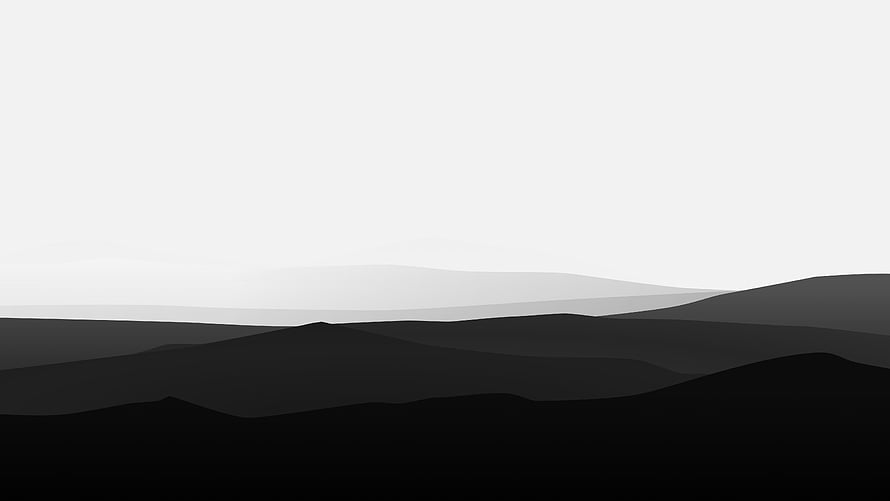 Minimalist Black and White Mountain Silhouette Landscape Wallpaper HD wallpaper