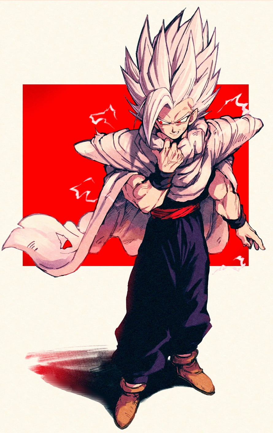 Gogeta Super Saiyan White Anime Character Artwork HD phone wallpaper