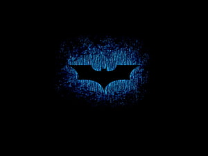 Batman Emblem Glowing in Deep Blue Tones Against a Pitch Black Background, Batman, sign, logo, dark, minimal HD wallpaper