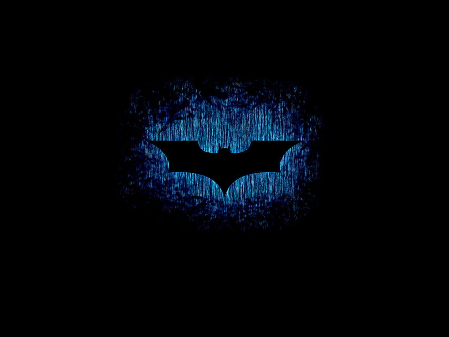 Batman Emblem Glowing in Deep Blue Tones Against a Pitch Black Background, Batman, sign, logo, dark, minimal HD wallpaper