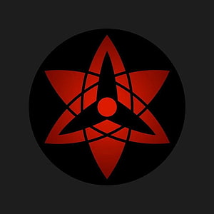 Naruto Sasuke Eternal Mangekyou Sharingan Eye Symbol Red and Black Minimalist Design HD phone wallpaper