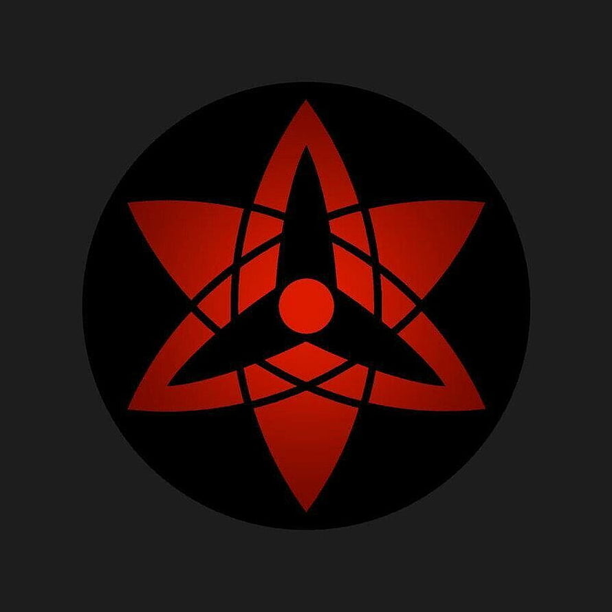 Naruto Sasuke Eternal Mangekyou Sharingan Eye Symbol Red and Black Minimalist Design HD phone wallpaper