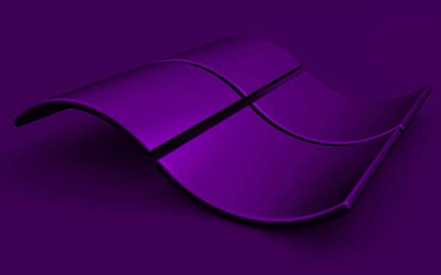 Purple 3D Windows Logo Wallpaper HD wallpaper