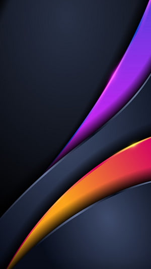 Abstract Dark Blue Background With Vibrant Purple And Orange Gradient Waves HD phone wallpaper
