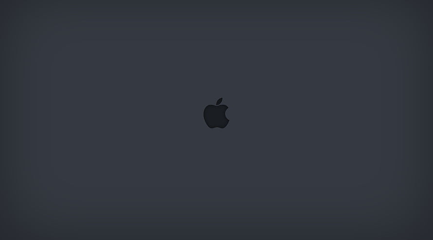 Minimalist Apple Logo on Dark Gray Background for Mac and MacBook Desktop HD wallpaper