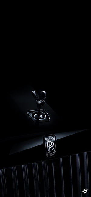 Black Rolls-Royce Spirit of Ecstasy Hood Ornament and Grille Emblem HD phone wallpaper