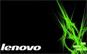 Lenovo For Those Who Do Green Light Streaks on Black Background HD wallpaper