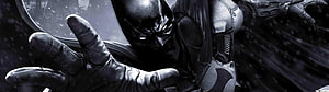 Batman Arkham Origins Dark Suit and Glove Close-Up Artwork, Batman: Arkham Origins - video game, 5120X1440 Game HD wallpaper