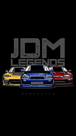JDM Legends: Nissan Skyline, Toyota Supra, and Mazda RX-7 Classic Japanese Sports Cars HD phone wallpaper