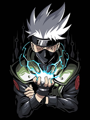 Kakashi Hatake Using Lightning Chakra Jutsu Anime Wallpaper HD phone wallpaper