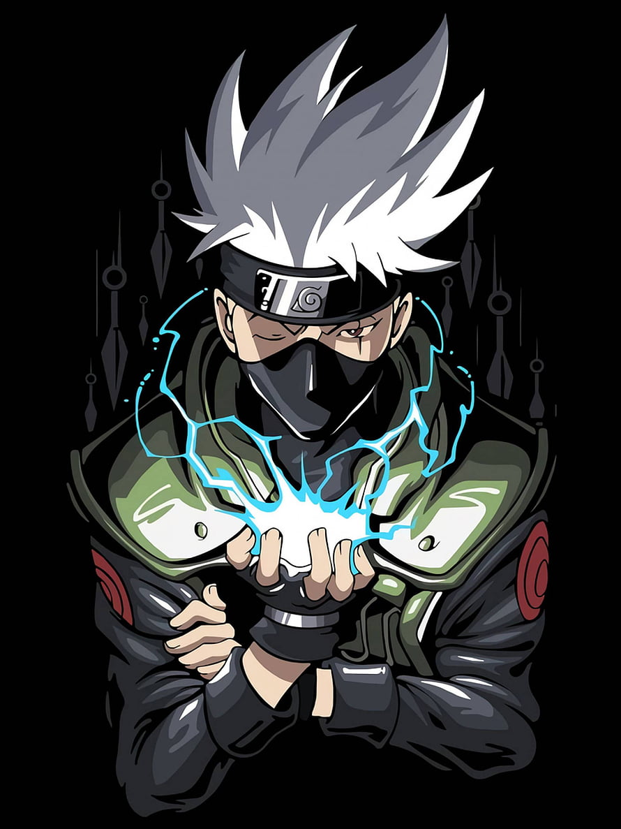 Kakashi Hatake Using Lightning Chakra Jutsu Anime Wallpaper HD phone wallpaper