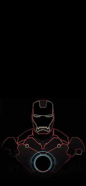 Iron Man Neon Outline Portrait With Glowing Arc Reactor On Black Background, WINNERS ANNOUNCED OnePlus Contest: In Display Fingerprint Edition!. Page 10 OnePlus Community, Iron Man Amoled HD phone wallpaper